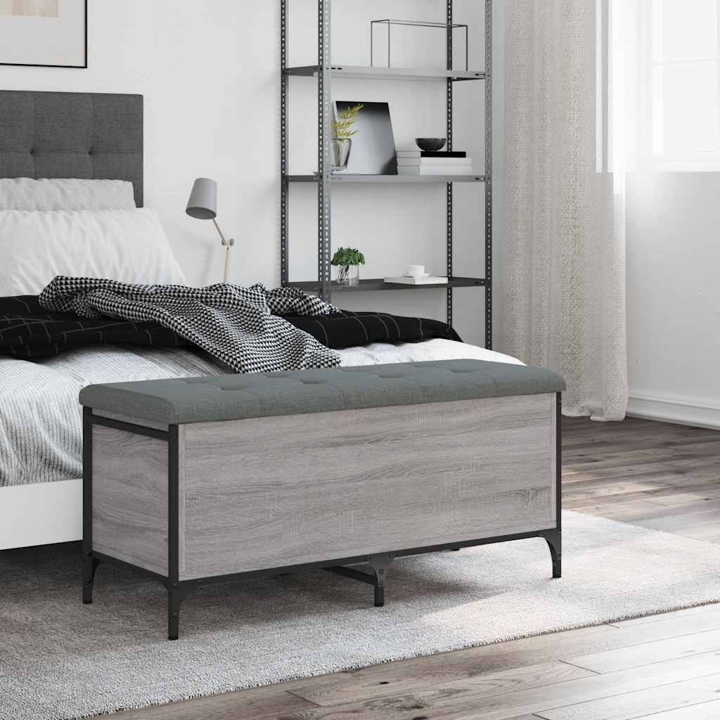 Παγκάκι Αποθήκευσης Γκρι Sonoma 102x42x45 εκ Επεξεργασμένο Ξύλο 3