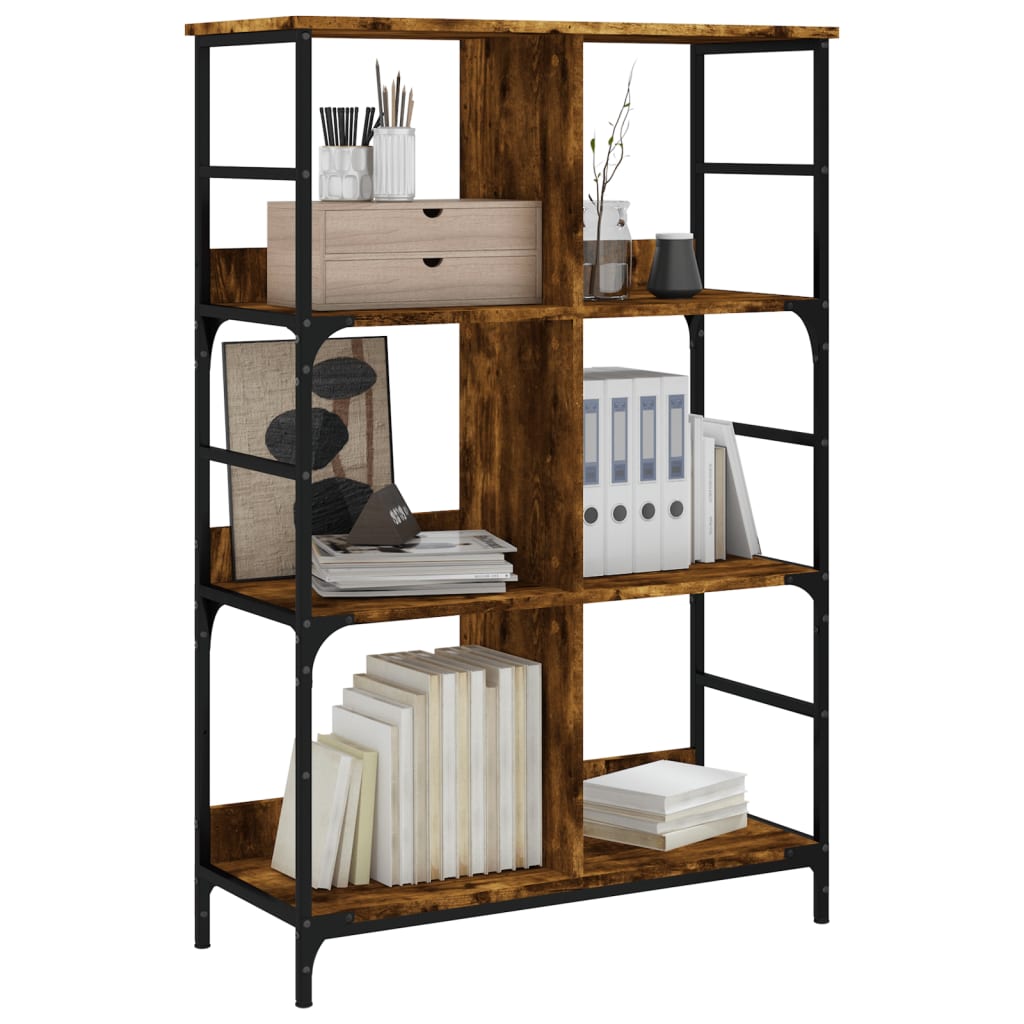 Βιβλιοθήκη Καπνιστή Δρυς 78,5x33x117,5 εκ. Επεξεργασμένο Ξύλο 3