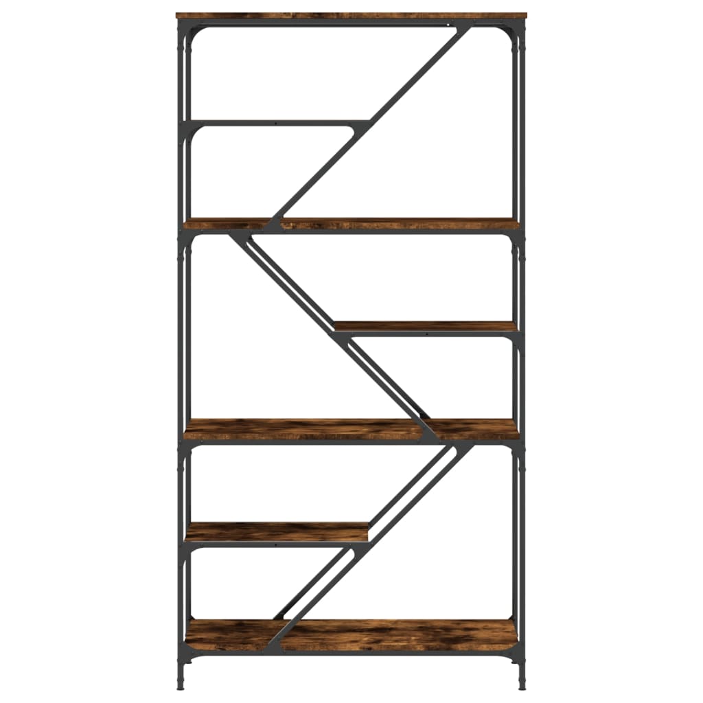 Βιβλιοθήκη Καπνιστή Δρυς 91 x 36 x 176 εκ. Επεξεργ. Ξύλο/Ατσάλι 4