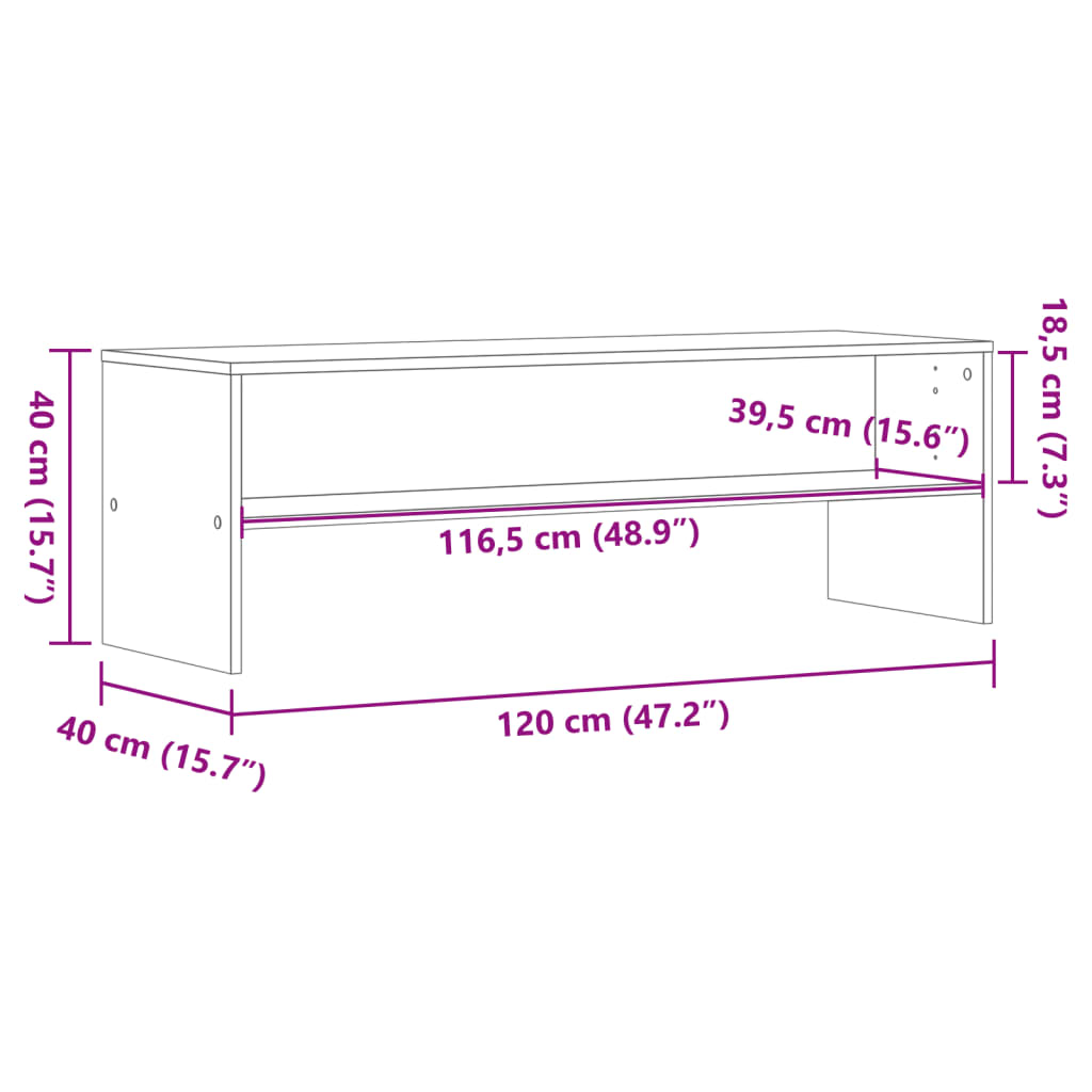 Έπιπλο Τηλεόρασης Καφέ Δρυς 120x40x40 εκ. Επεξεργασμένο Ξύλο 9