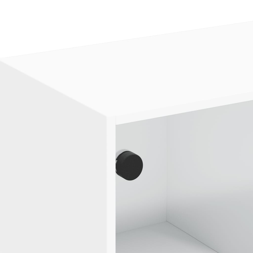 Έπιπλο Τηλεόρασης Λευκό 102x37x42 εκ. με Γυάλινες Πόρτες 10