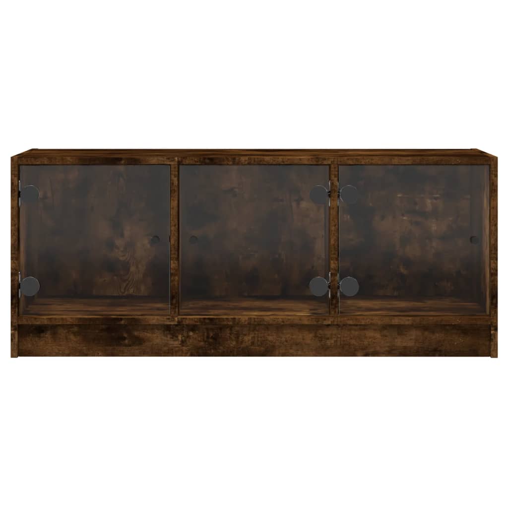 Έπιπλο Τηλεόρασης Καπνιστή Δρυς 102x37x42 εκ. Γυάλινες Πόρτες 6