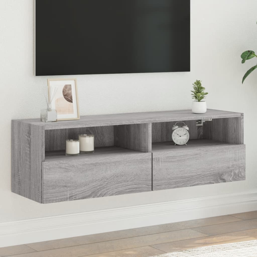 Έπιπλο Τηλεόρασης Τοίχου Γκρι Sonoma 100x30x30 εκ. Επεξ. Ξύλο 1