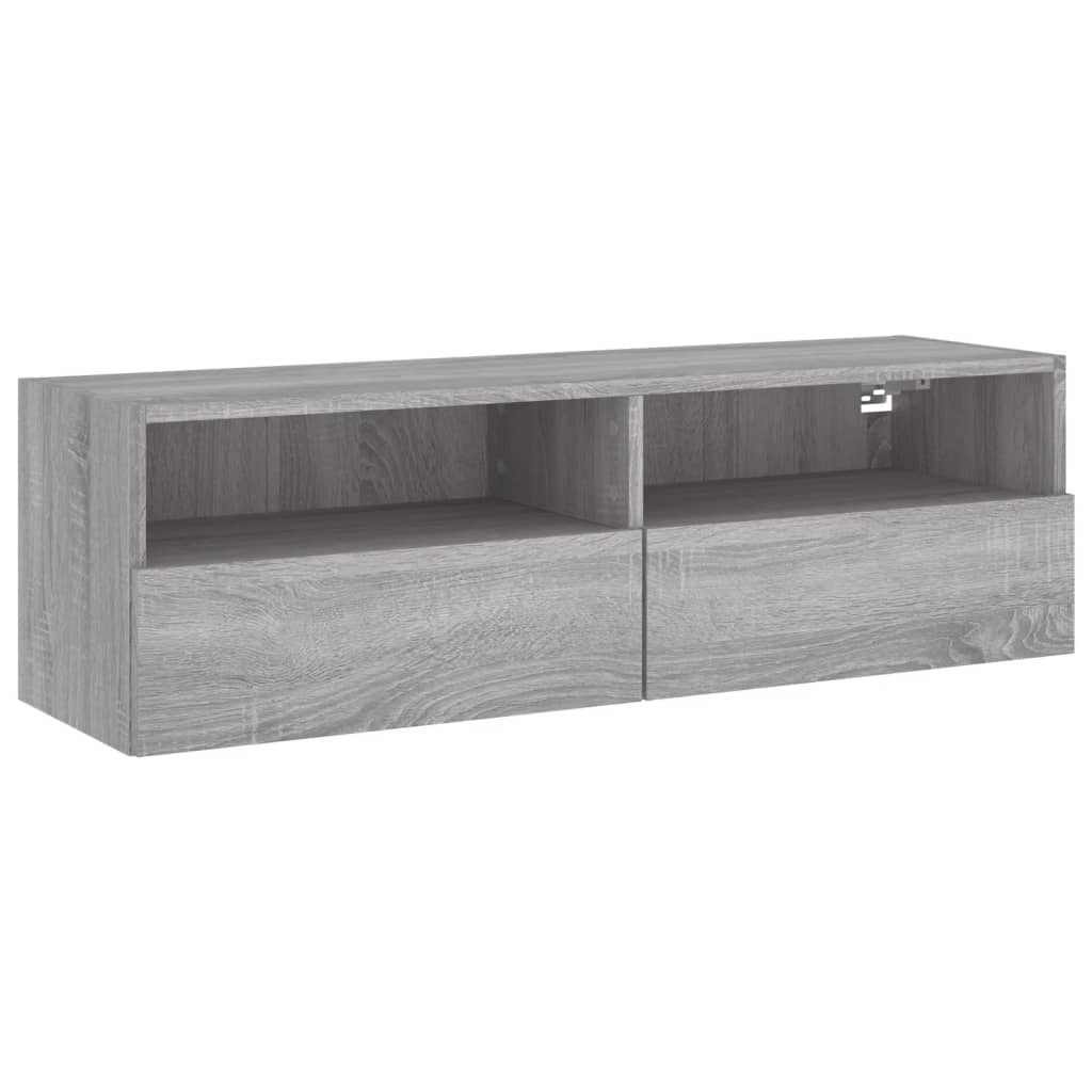 Έπιπλο Τηλεόρασης Τοίχου Γκρι Sonoma 100x30x30 εκ. Επεξ. Ξύλο 2