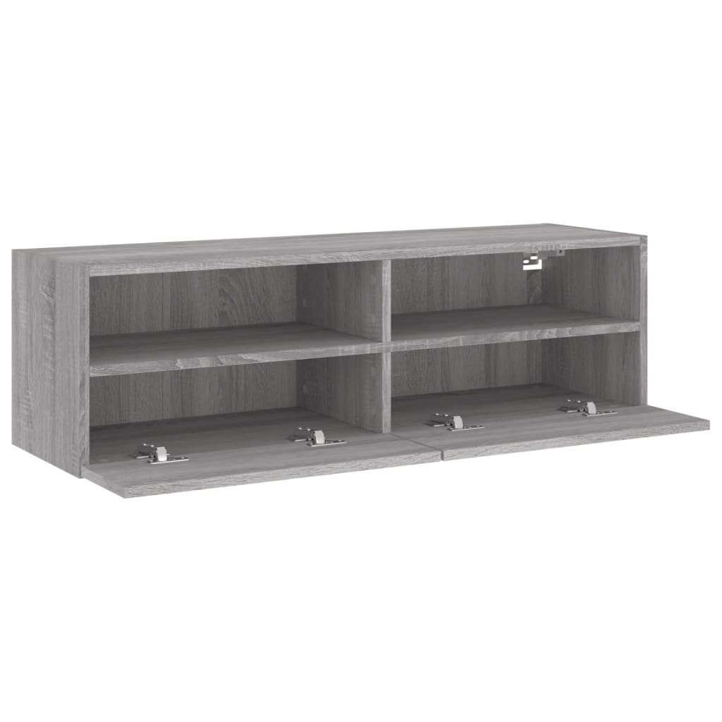 Έπιπλο Τηλεόρασης Τοίχου Γκρι Sonoma 100x30x30 εκ. Επεξ. Ξύλο 6
