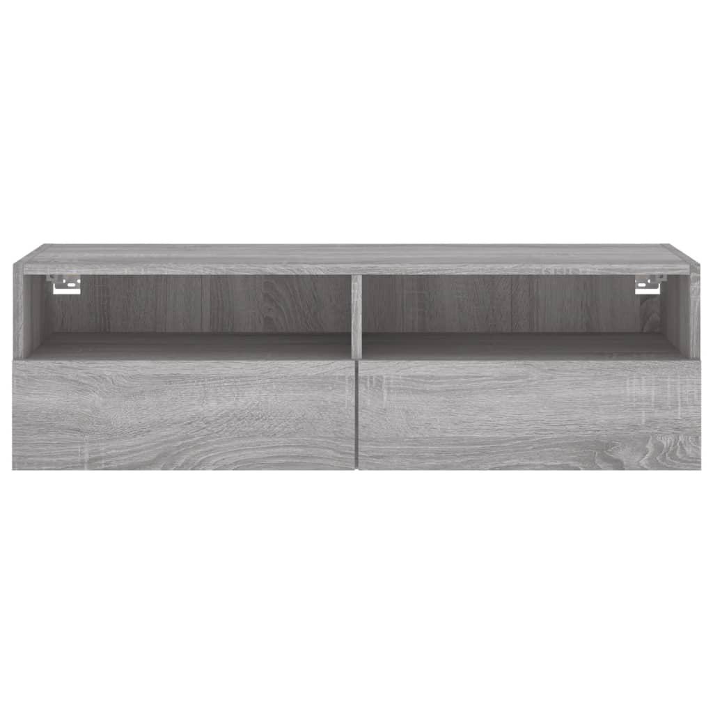 Έπιπλο Τηλεόρασης Τοίχου Γκρι Sonoma 100x30x30 εκ. Επεξ. Ξύλο 7