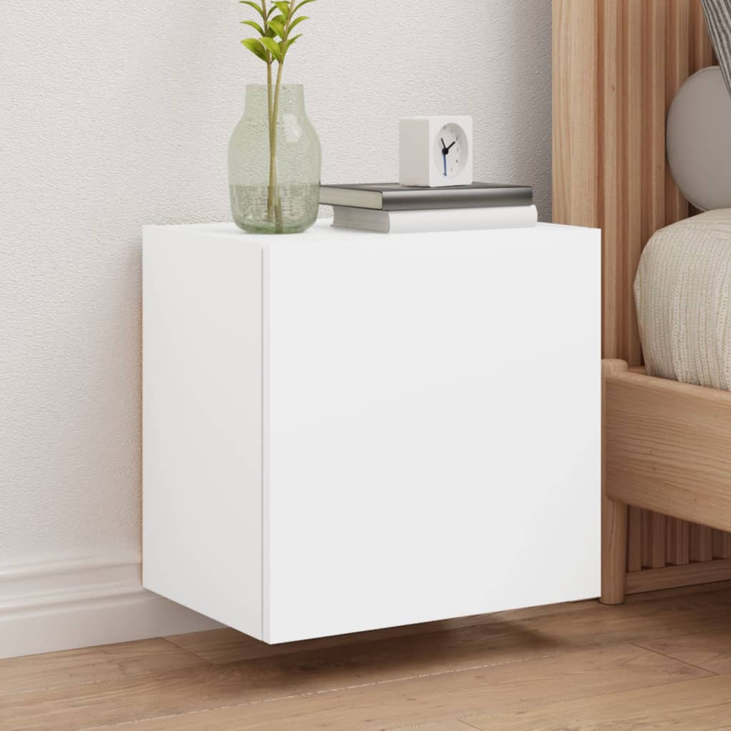 Έπιπλα Τηλεόρασης Τοίχου 2 τεμ. Λευκά 40,5x30x40 εκ. Επεξ. Ξύλο 1