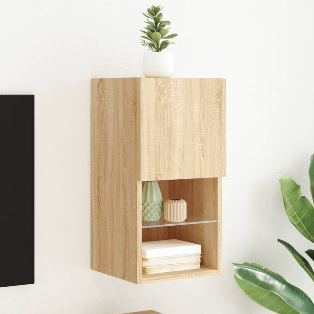 Έπιπλο Τηλεόρασης με LED Sonoma Δρυς 30,5x30x60 εκ. 1