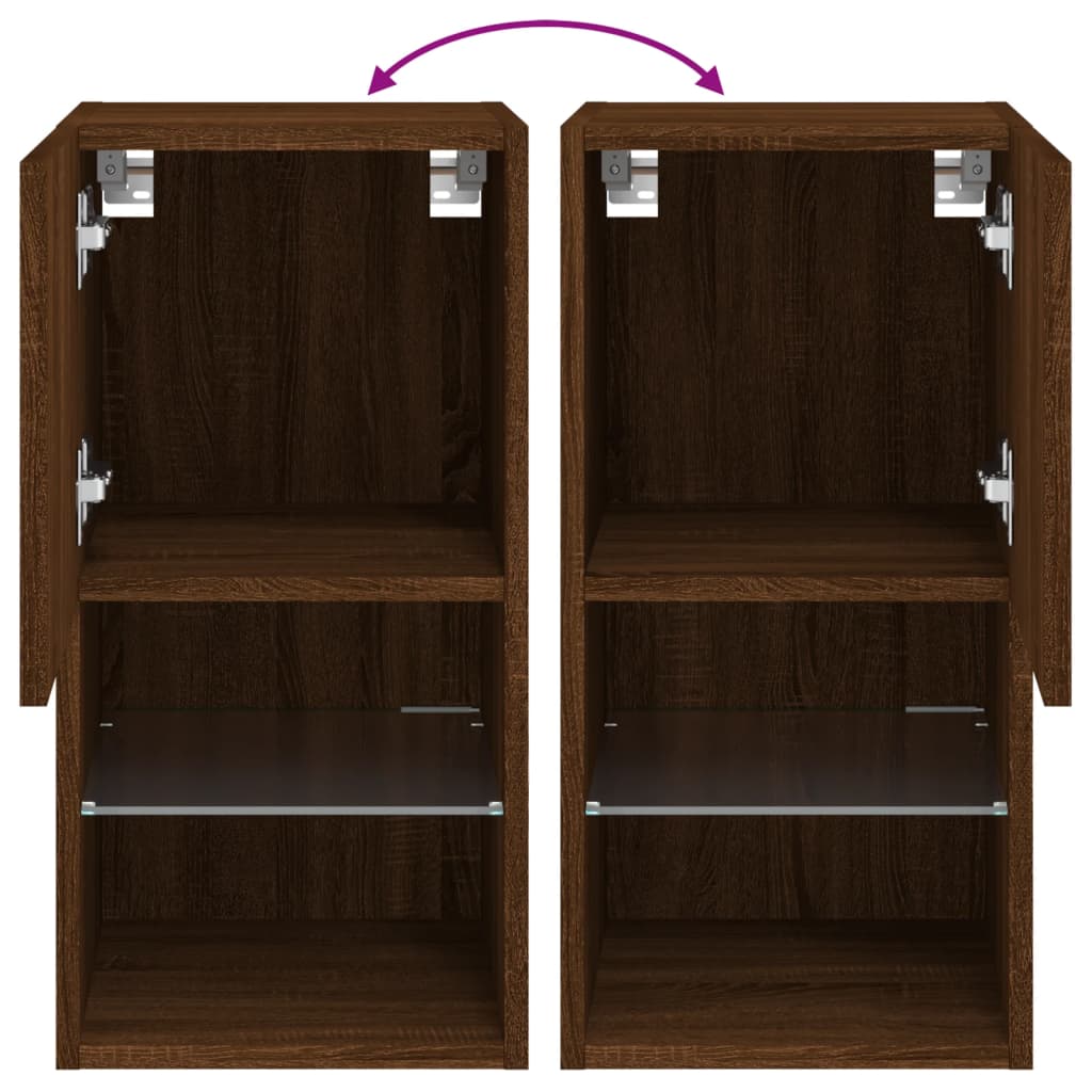 Έπιπλο Τηλεόρασης με LED Καφέ Δρυς 30,5x30x60 εκ. 12