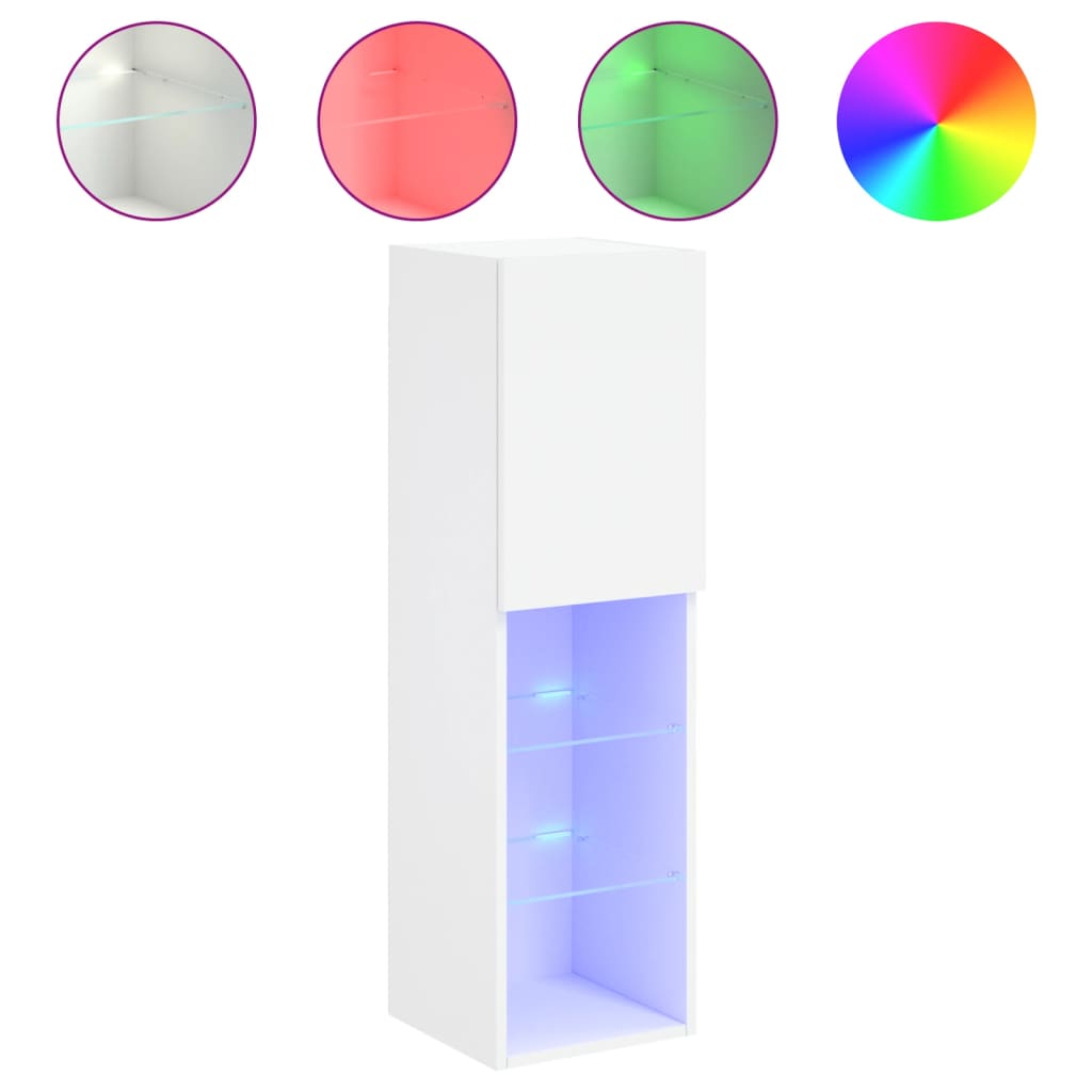 Έπιπλο Τηλεόρασης με LED Λευκό 30,5x30x102 εκ. 2