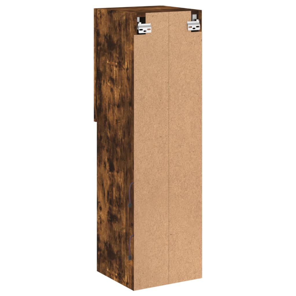 Έπιπλο Τηλεόρασης με LED Καπνιστή Δρυς 30,5x30x102 εκ. 11