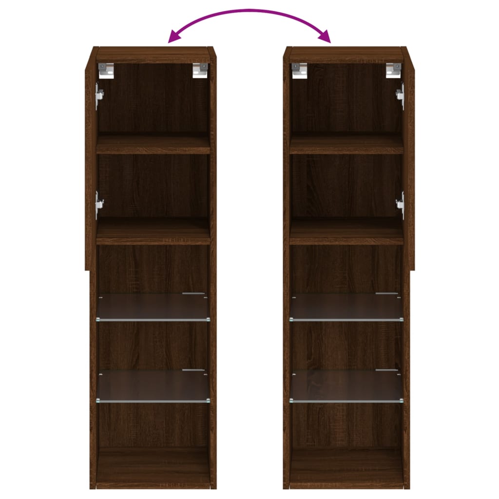 Έπιπλο Τηλεόρασης με LED Καφέ Δρυς 30,5x30x102 εκ. 12