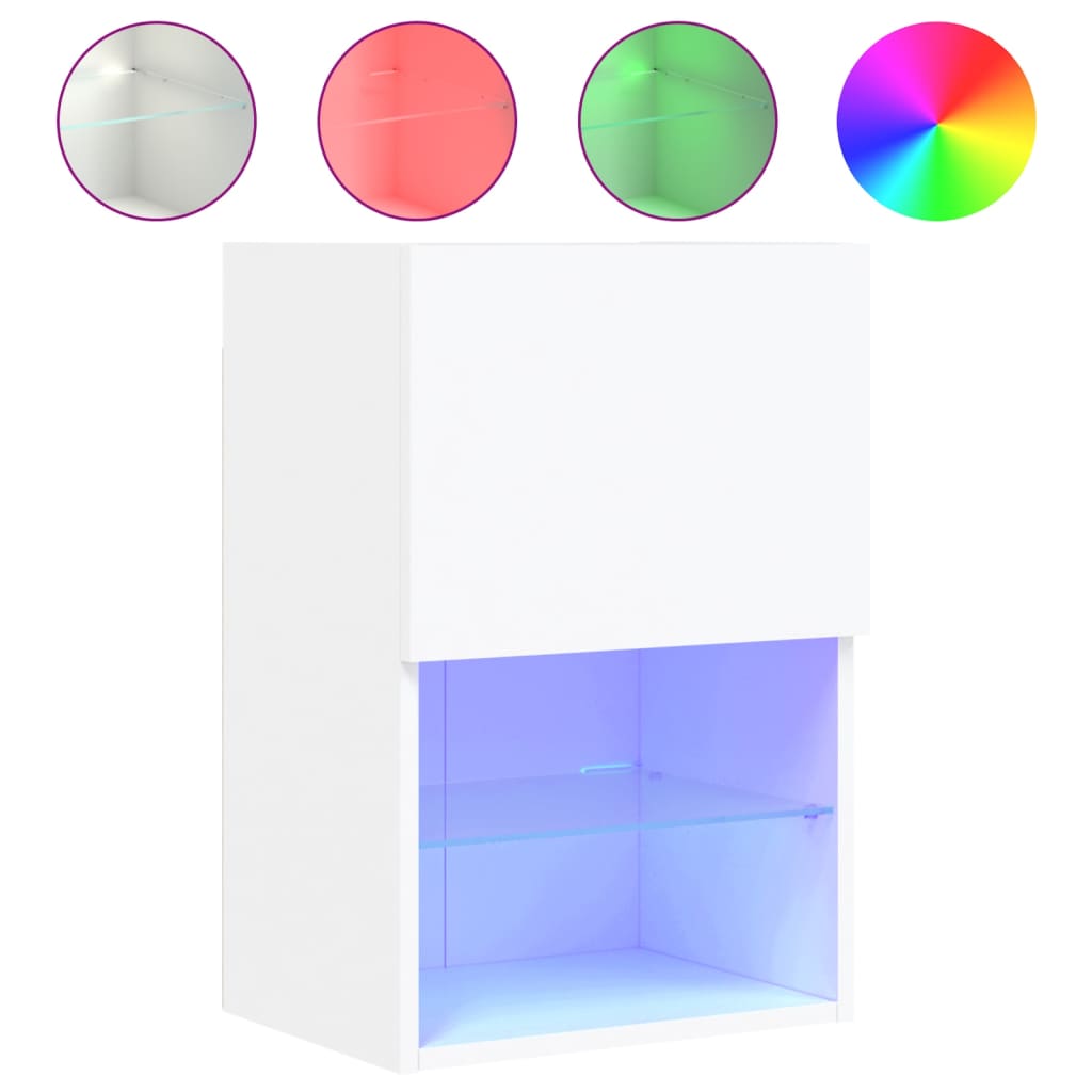 Έπιπλο Τηλεόρασης με LED Λευκό 40,5x30x60 εκ. 2