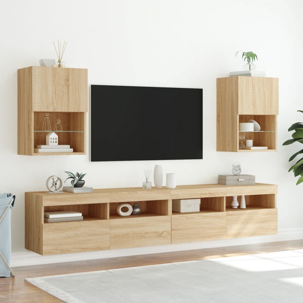 Έπιπλο Τηλεόρασης με LED Sonoma Δρυς 40,5x30x60 εκ. 3