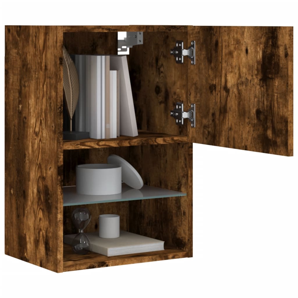 Έπιπλο Τηλεόρασης με LED Καπνιστή Δρυς 40,5x30x60 εκ. 6