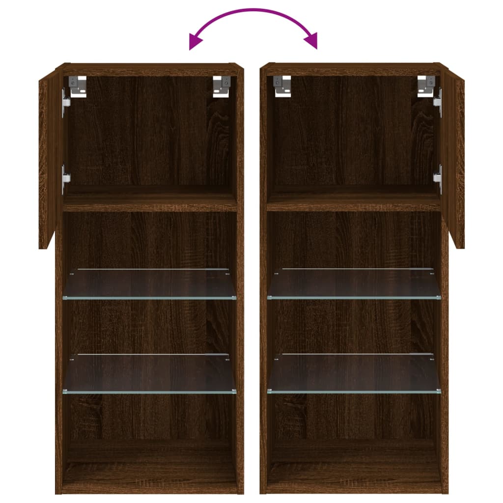 Έπιπλο Τηλεόρασης με LED Καφέ Δρυς 40,5x30x90 εκ. 12