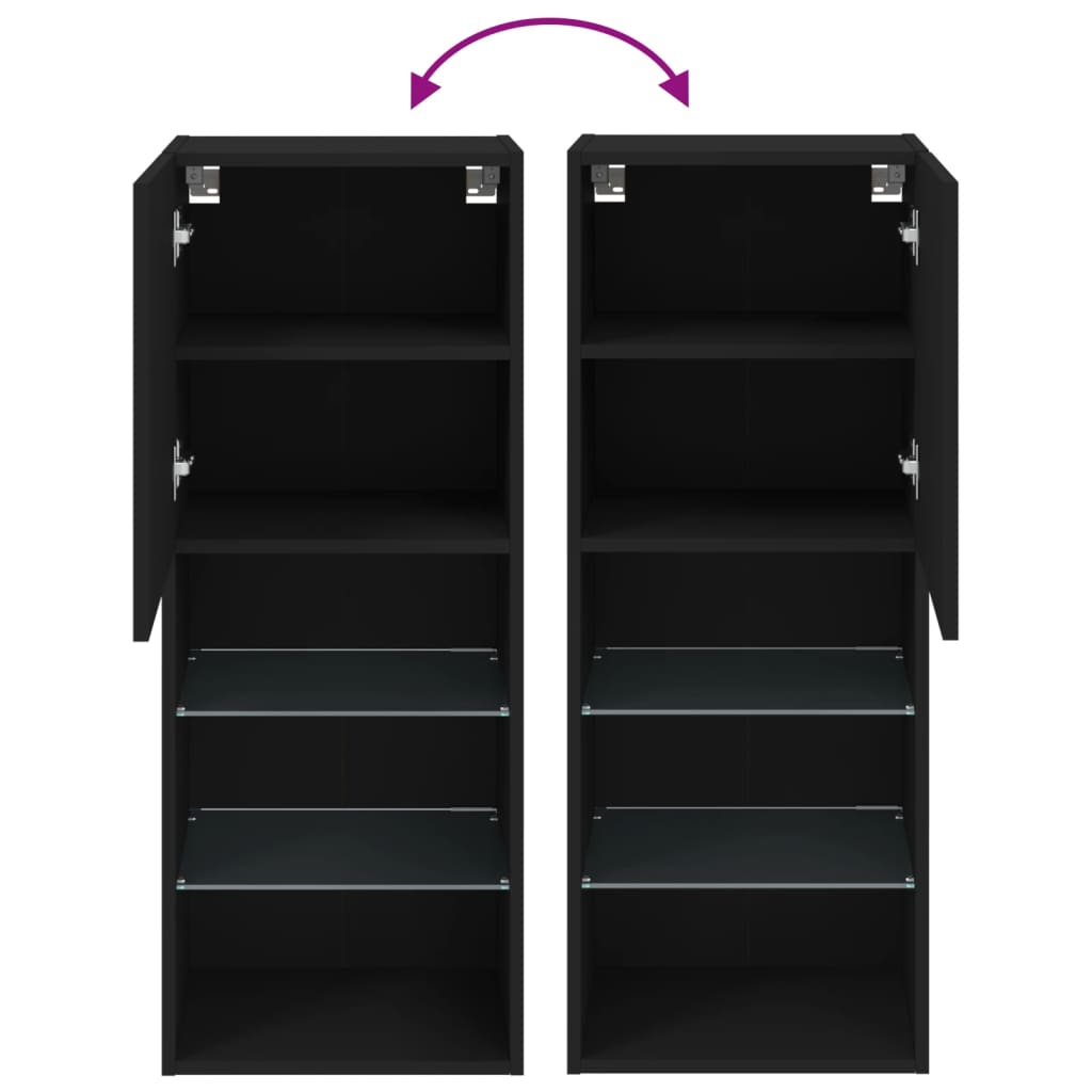 Έπιπλο Τηλεόρασης με LED Μαύρο 40,5x30x102 εκ. 12