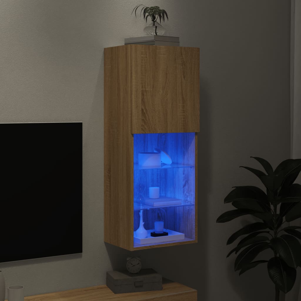 Έπιπλο Τηλεόρασης με LED Sonoma Δρυς 40,5x30x102 εκ. 5