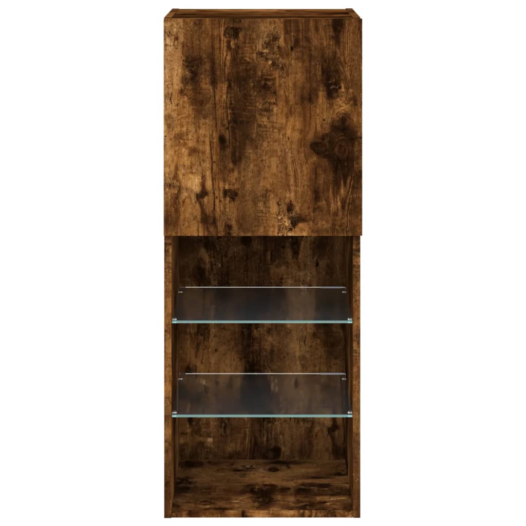 Έπιπλο Τηλεόρασης με LED Καπνιστή Δρυς 40,5x30x102 εκ. 9