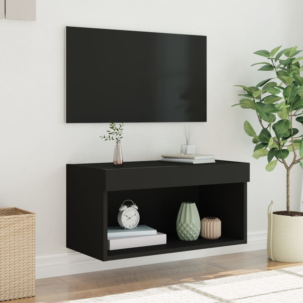 Έπιπλο Τηλεόρασης με LED Μαύρο 60x30x30 εκ. 5