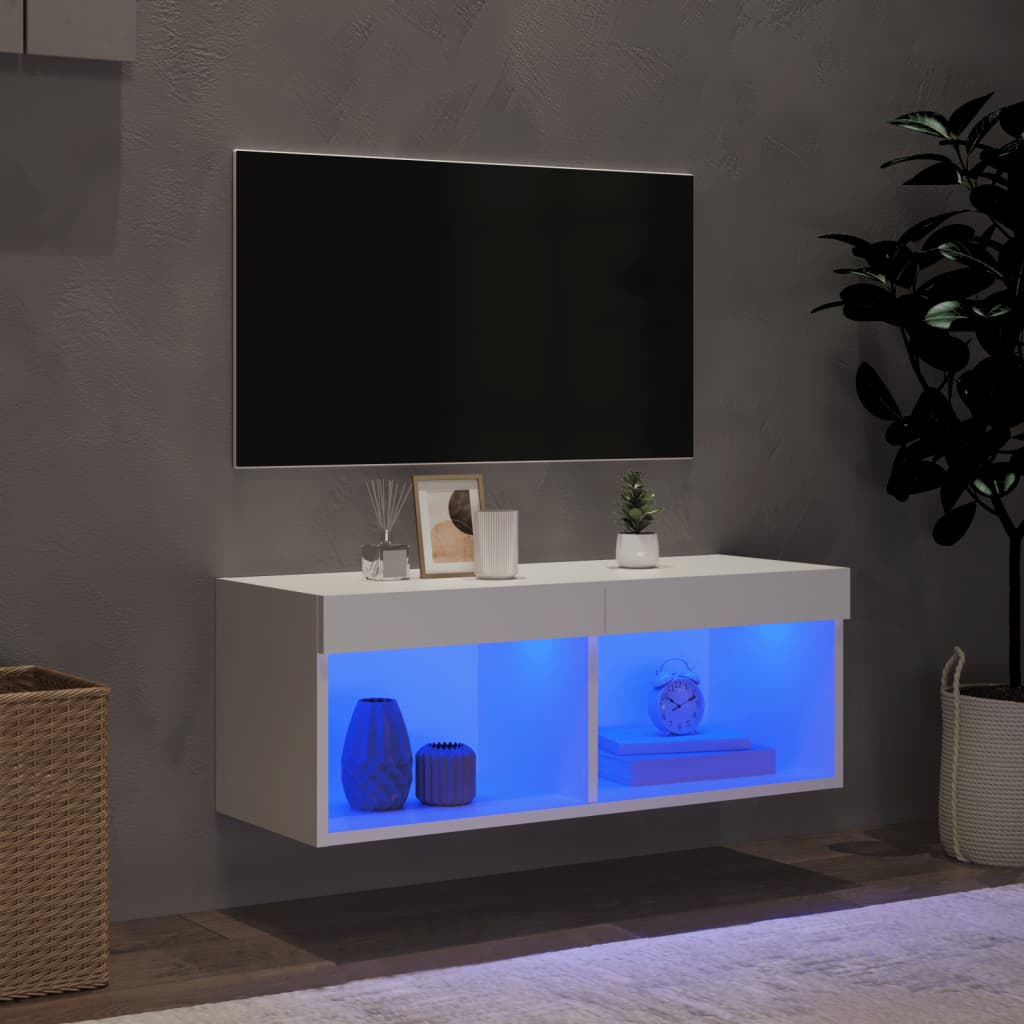 Έπιπλο Τηλεόρασης με LED Λευκό 80 x 30 x 30 εκ. 3