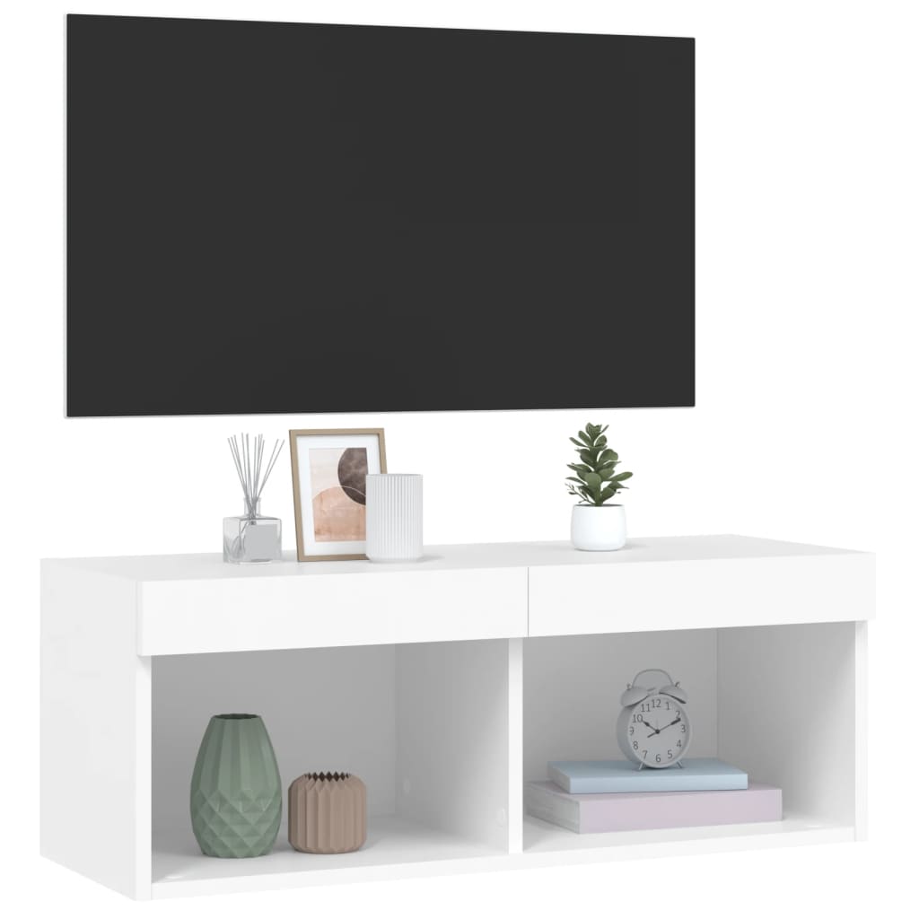 Έπιπλο Τηλεόρασης με LED Λευκό 80 x 30 x 30 εκ. 6