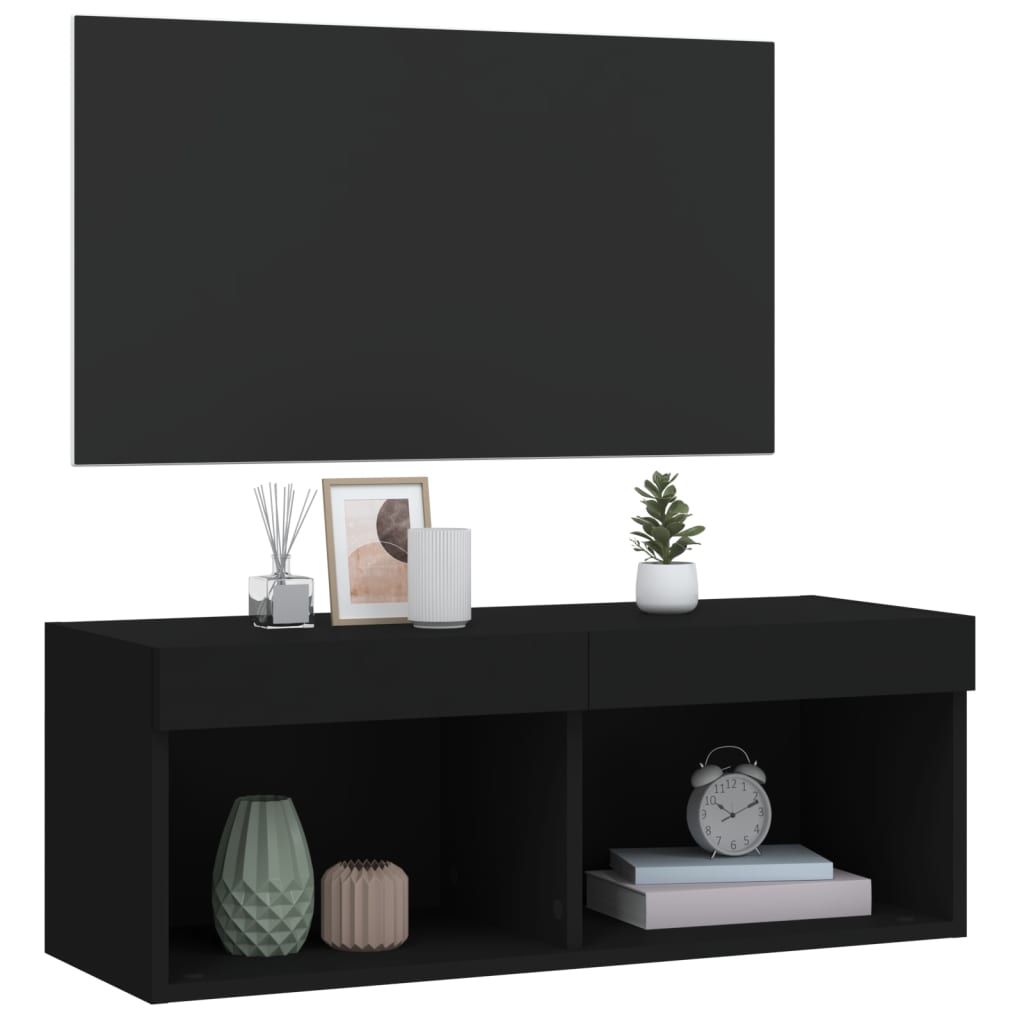 Έπιπλο Τηλεόρασης με LED Μαύρο 80 x 30 x 30 εκ. 6
