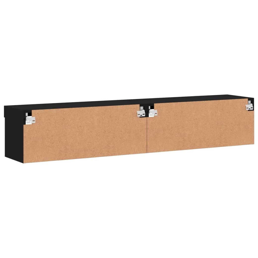 Έπιπλα Τηλεόρασης με LED 2 τεμ. Μαύρα 80 x 30 x 30 εκ. 10