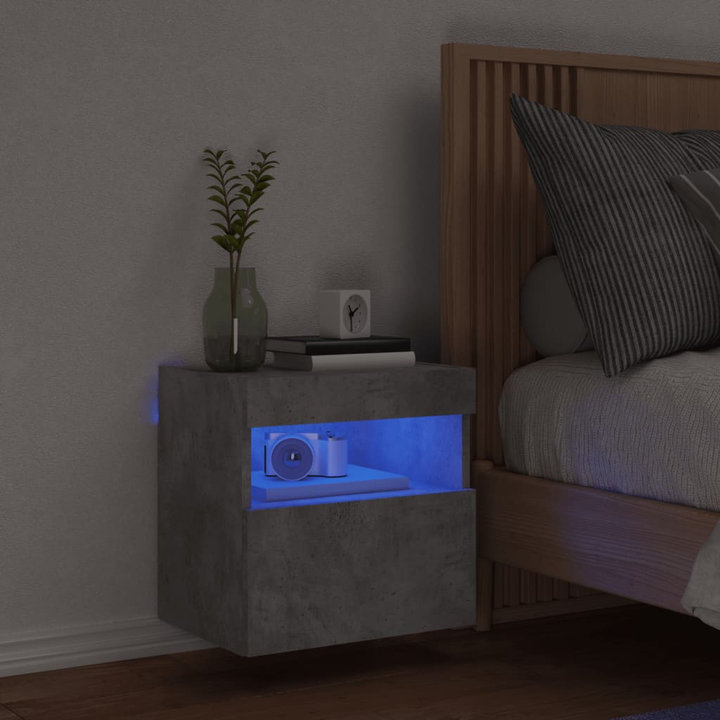 Έπιπλο Τηλεόρασης με LED Γκρι Σκυροδέματος 40x30x40 εκ. 4