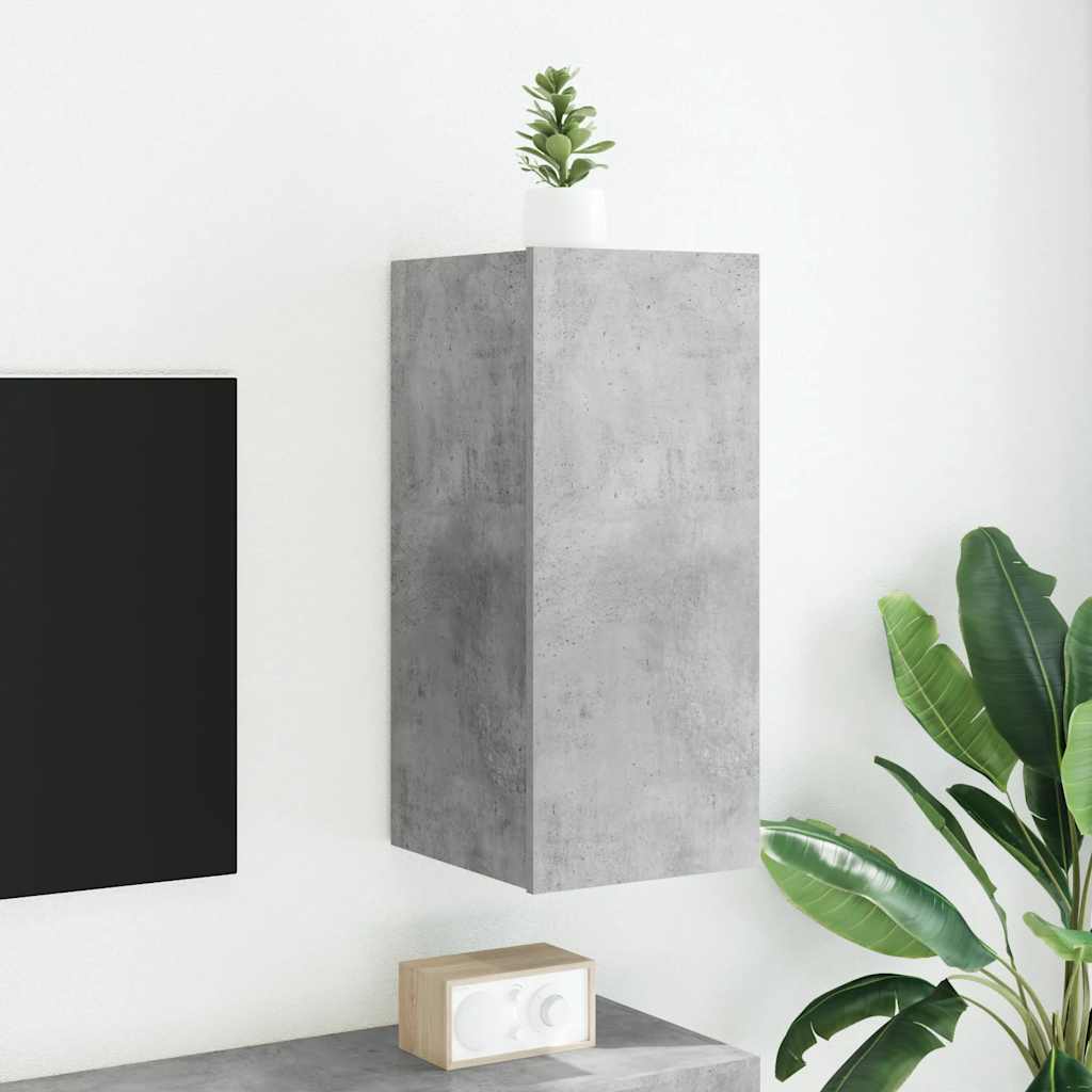 Έπιπλο Τηλεόρασης με LED Γκρι Σκυροδέματος 30,5x35x70 εκ. 1