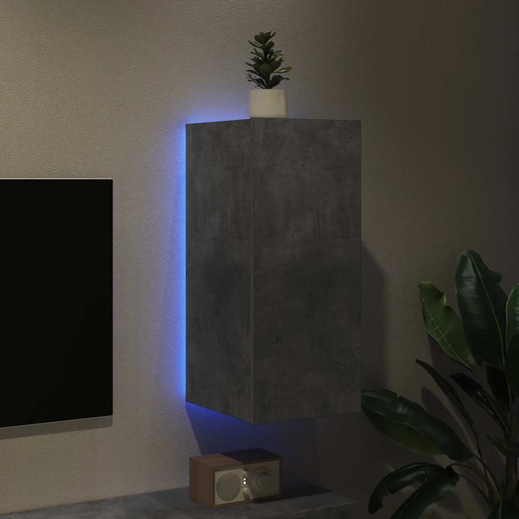 Έπιπλο Τηλεόρασης με LED Γκρι Σκυροδέματος 30,5x35x70 εκ. 4