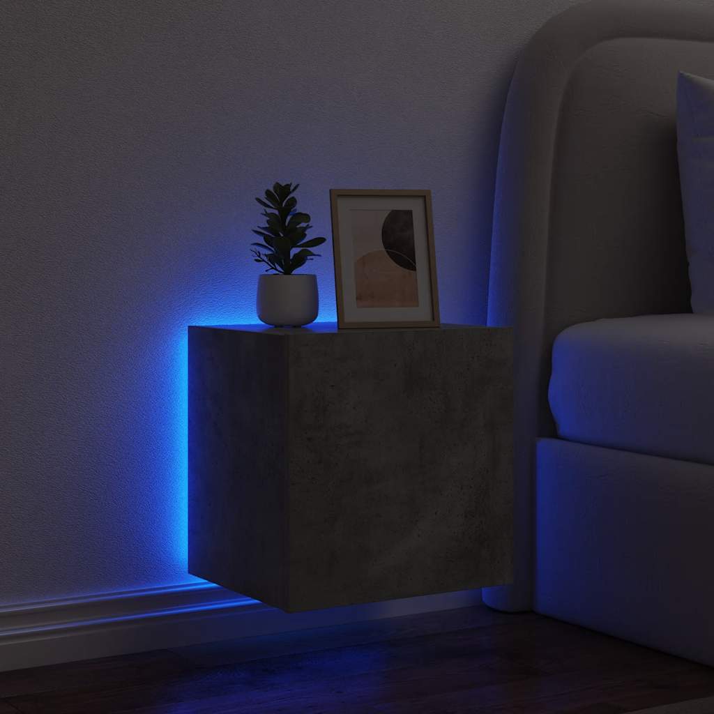 Έπιπλα Τηλεόρασης με LED 2 Τεμ Γκρι Σκυροδέματος 40,5x35x40 εκ. 7