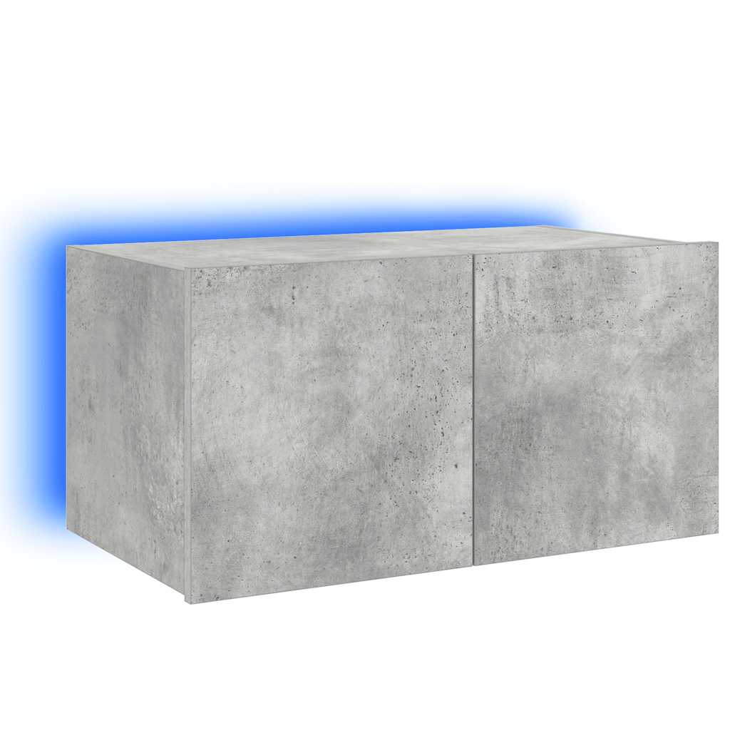 Έπιπλο Τηλεόρασης με LED Γκρι Σκυροδέματος 60x35x31 εκ. 2