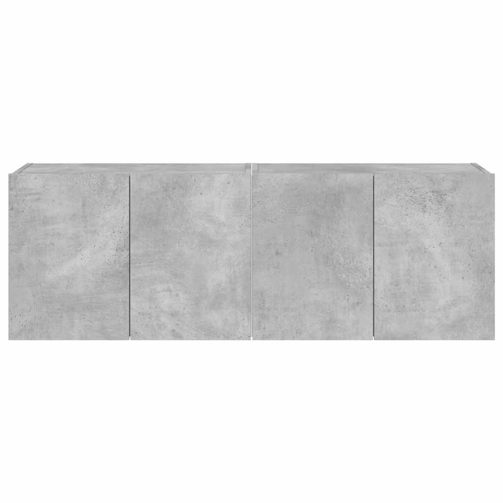 Έπιπλα Τηλεόρασης με LED 2 Τεμ Γκρι Σκυροδέματος 60x35x41 εκ. 8