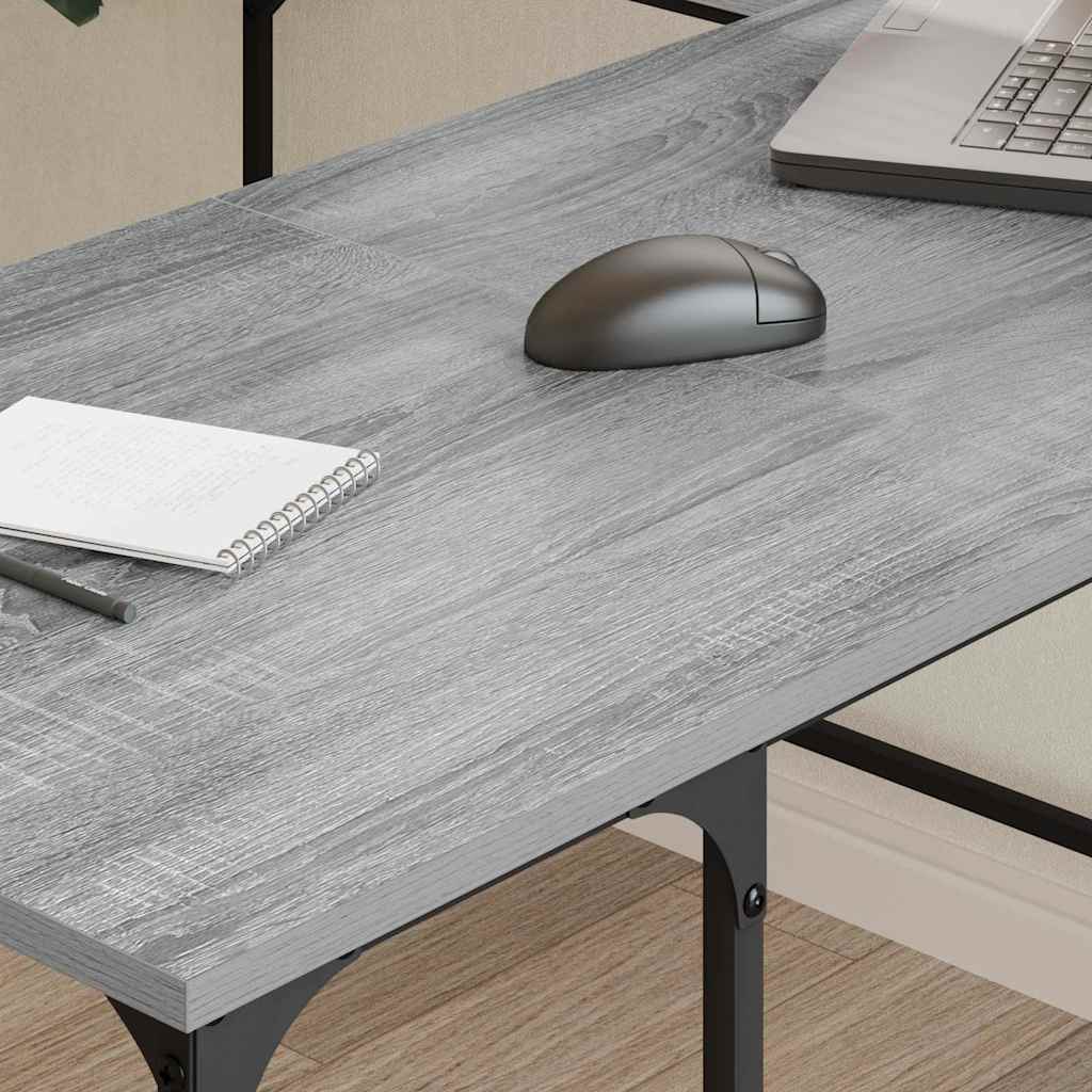 Γραφείο Γκρι Sonoma 139x139x75 εκ. από Επεξεργασμένο Ξύλο 3