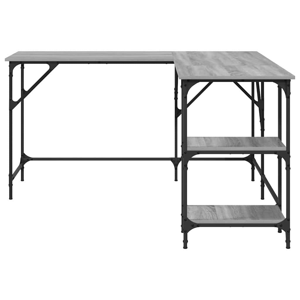Γραφείο Γκρι Sonoma 139x139x75 εκ. από Επεξεργασμένο Ξύλο 5