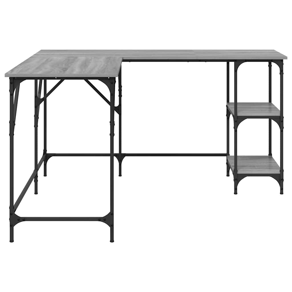 Γραφείο Γκρι Sonoma 139x139x75 εκ. από Επεξεργασμένο Ξύλο 6