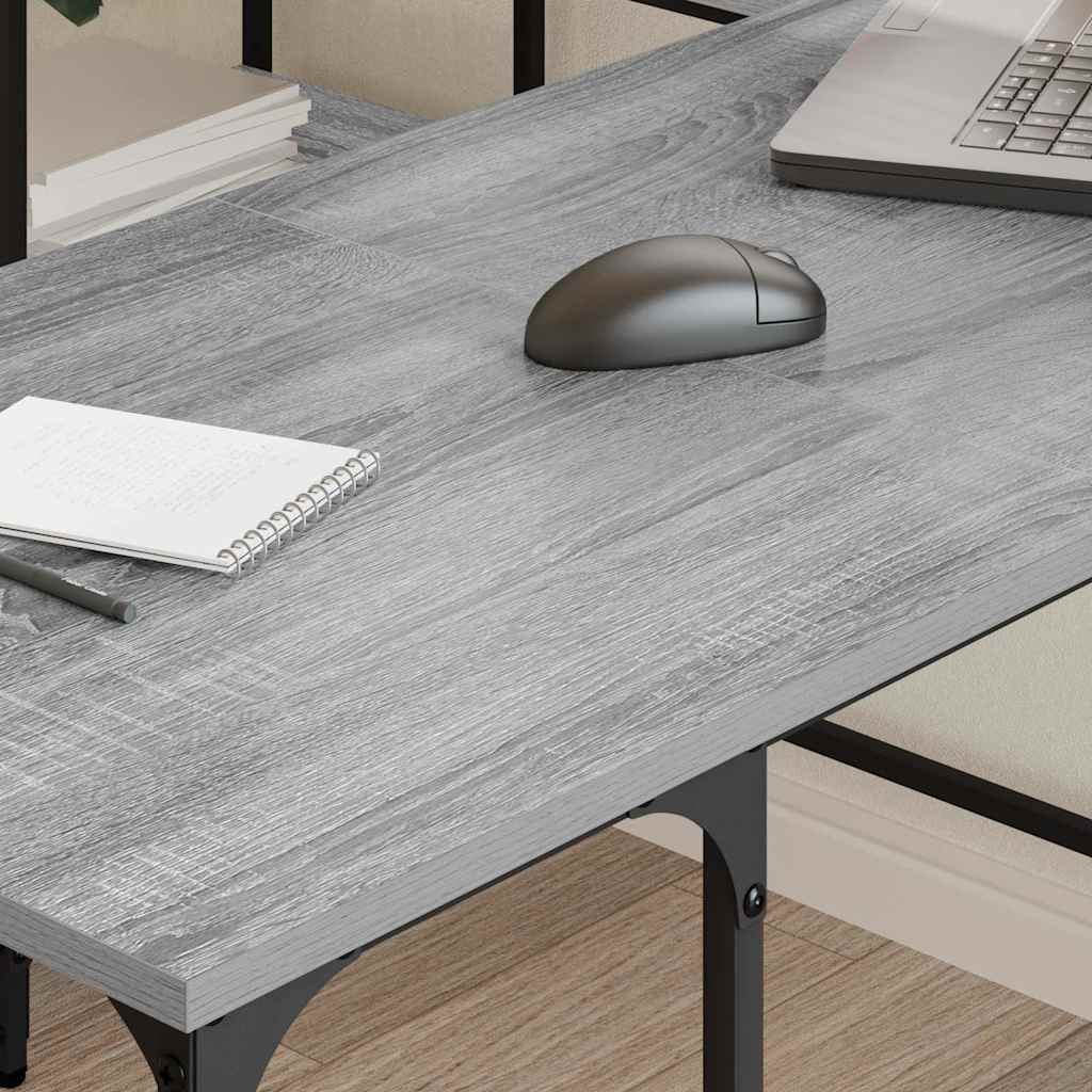 Γραφείο Γκρι Sonoma 139x139x75 εκ. από Επεξεργασμένο Ξύλο 3