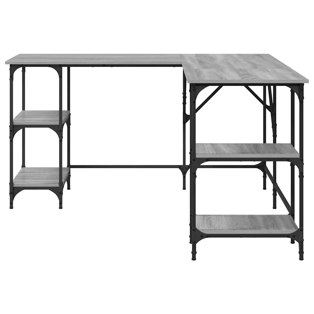 Γραφείο Γκρι Sonoma 139x139x75 εκ. από Επεξεργασμένο Ξύλο 5