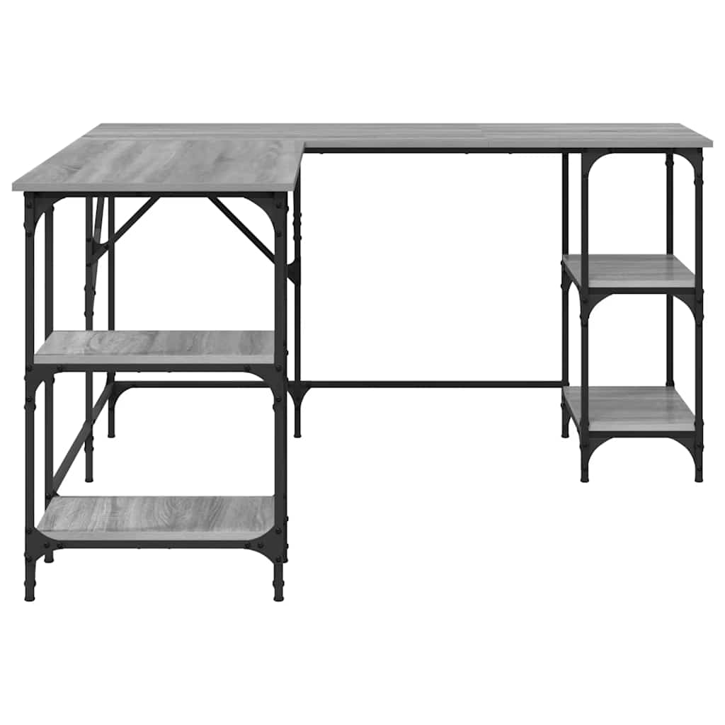 Γραφείο Γκρι Sonoma 139x139x75 εκ. από Επεξεργασμένο Ξύλο 6