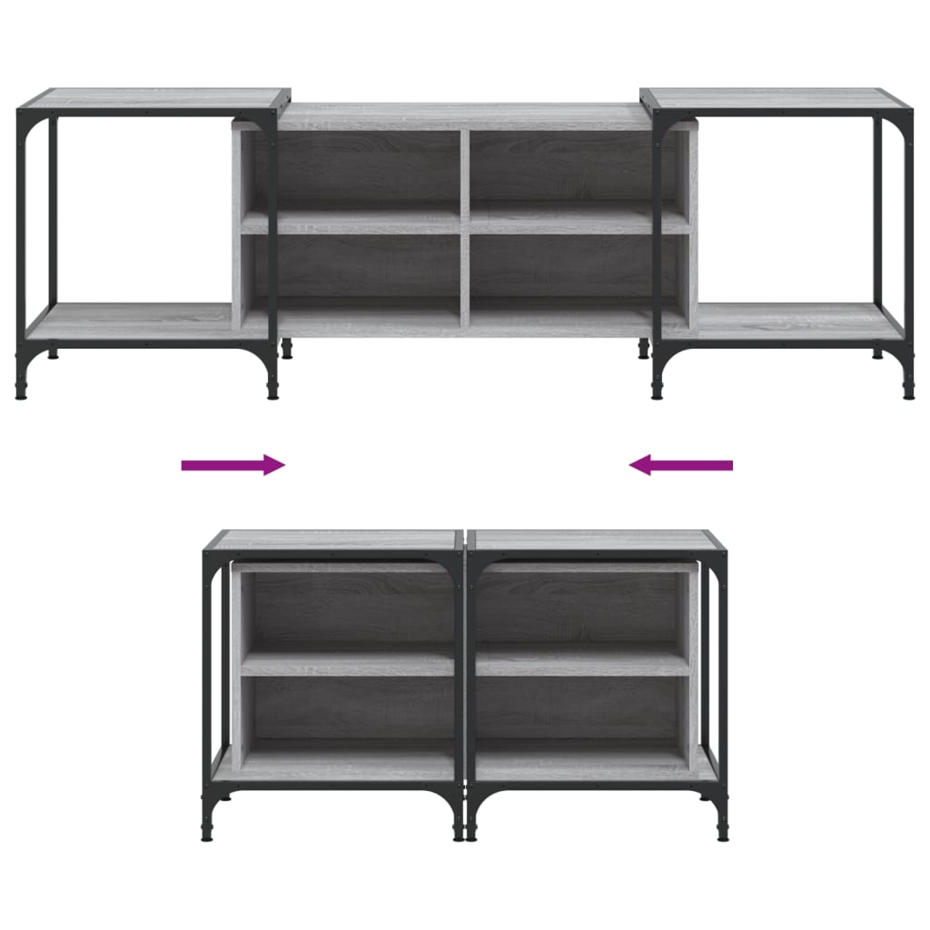 Έπιπλο Τηλεόρασης Γκρι Sonoma 153 x 37 x 50 εκ. Επεξεργ. Ξύλο 7