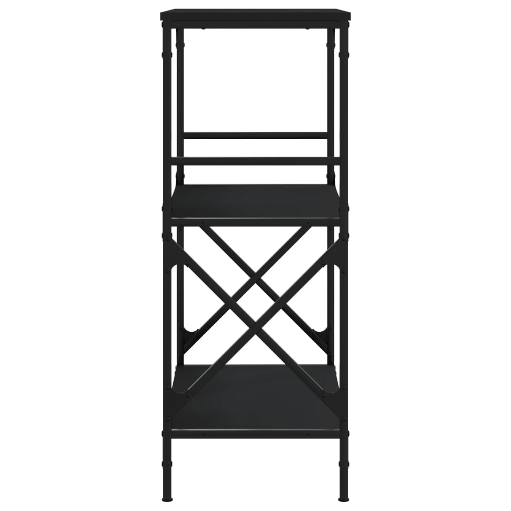 Βιβλιοθήκη 3 Επιπέδων Μαύρη 59x35x90,5 εκ. Επεξεργασμένο Ξύλο 5