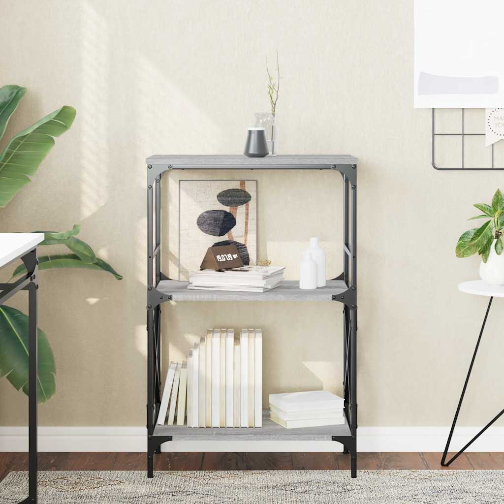 Βιβλιοθήκη 3 Επιπέδων Γκρι Sonoma 59x35x90,5 εκ. Επεξεργ. Ξύλο 1