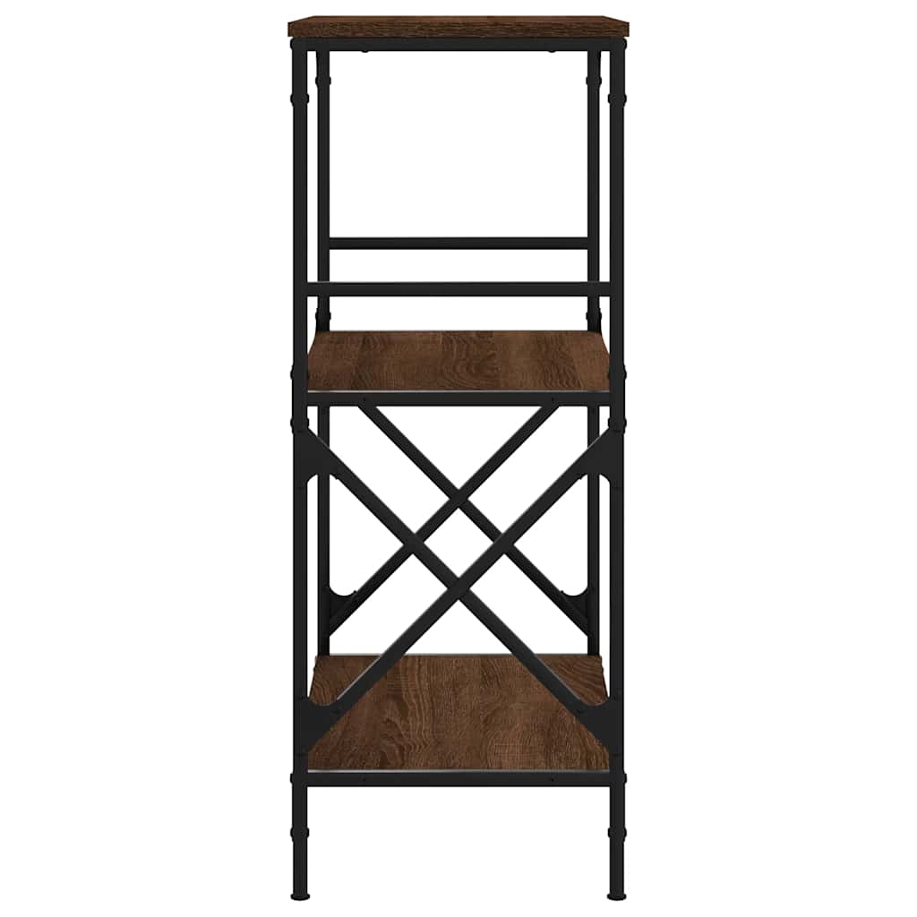 Βιβλιοθήκη 3 Επιπέδων Καφέ Δρυς 59x35x90,5 εκ. Επεξεργ. Ξύλο 5