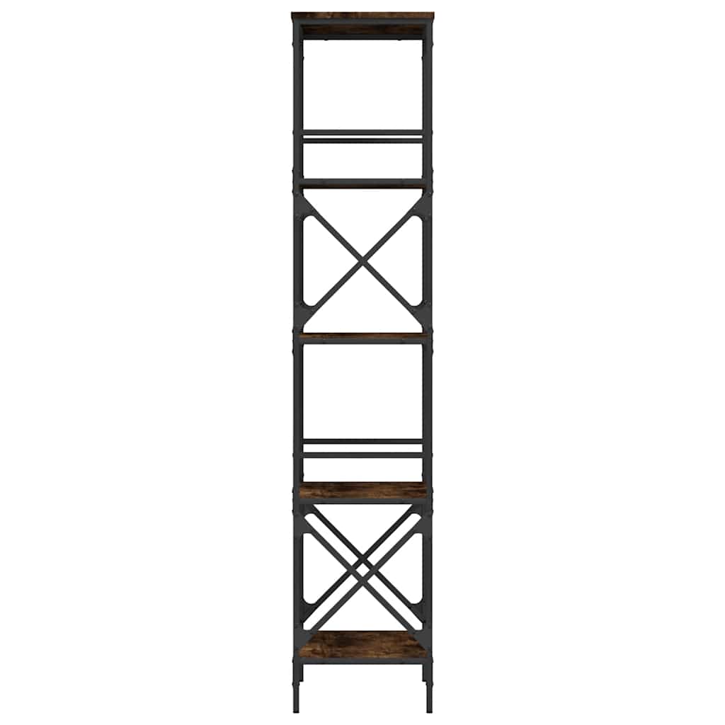 Βιβλιοθήκη 5 Επιπέδων Καπνιστή Δρυς 59x35x171 εκ. Επεξεργ. Ξύλο 5