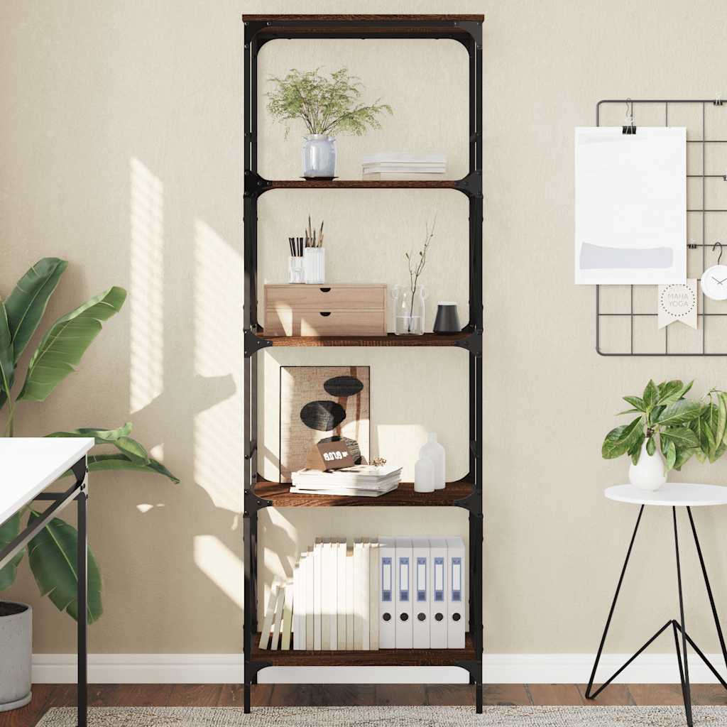 Βιβλιοθήκη 5 Επιπέδων Καφέ Δρυς 59 x 35 x 171 εκ. Επεξεργ. Ξύλο 1