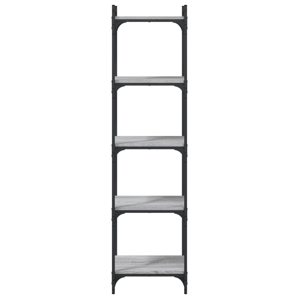 Βιβλιοθήκη 5 Επιπέδων Γκρι Sonoma 40x30x154 εκ. Επεξεργ. Ξύλο 4