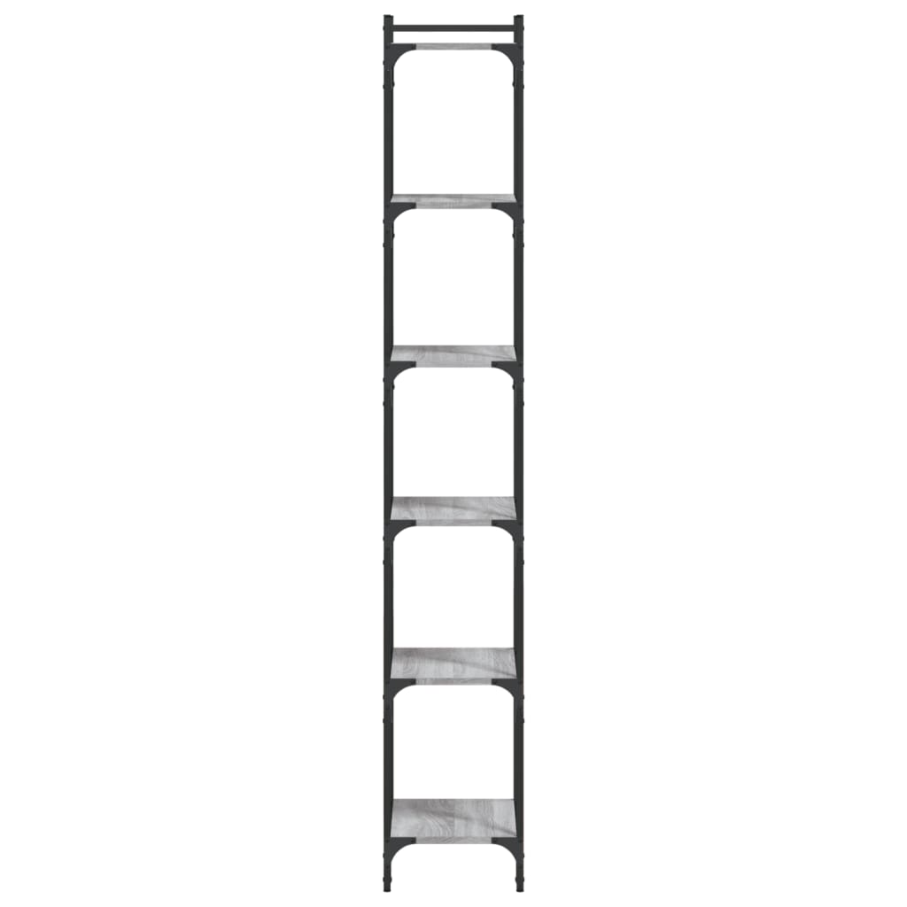 Βιβλιοθήκη 6 Επιπέδων Γκρι Sonoma 40x30x188 εκ. Επεξεργ. Ξύλο 5