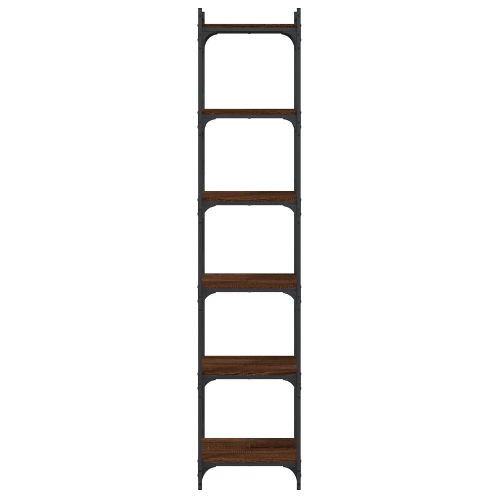 Βιβλιοθήκη 6 Επιπέδων Καφέ Δρυς 40 x 30 x 188 εκ. Επεξεργ. Ξύλο 4