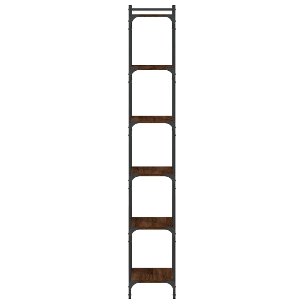 Βιβλιοθήκη 6 Επιπέδων Καφέ Δρυς 40 x 30 x 188 εκ. Επεξεργ. Ξύλο 5